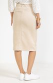 Jupe midi en scuba daim