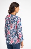 chemise col mao imprimé fleuri