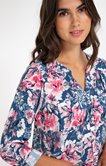 chemise col mao imprimé fleuri