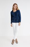 CARDIGAN COL ROND TRICOTAGE FANTAISIE 