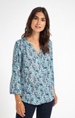 chemise col froufrou imprimé fleuri