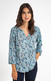 chemise col froufrou imprimé fleuri