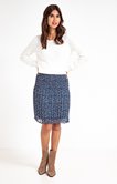 Jupe plissée imprimée avec lurex