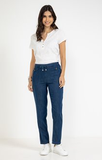Pantacourt Femme ARMAND THIERY Bleu Marine Taille 40 - Style Marin Occasion Très Bon état