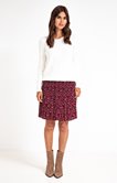 Jupe plissée imprimée et élastique picot