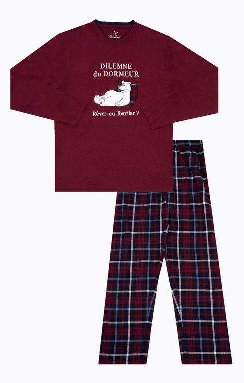 Homme Pyjama Deux Pièces Confortable Doux Grande Taille Pyjama