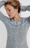 CARDIGAN COL ROND JACQUARD PLACÉ