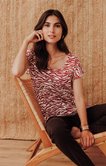 Tee-shirt motif zèbre détail boutons
