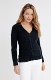 CARDIGAN COL V CÔTE ANGLAISE