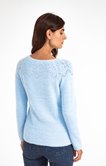PULL COL ROND AVEC POINTELLE ET PERLES
