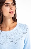 PULL COL ROND AVEC POINTELLE ET PERLES