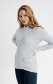 Cardigan col montant côte anglaise