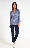tunique imprimée col froufrou