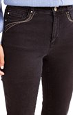 Pantalon jean avec jeu broderie