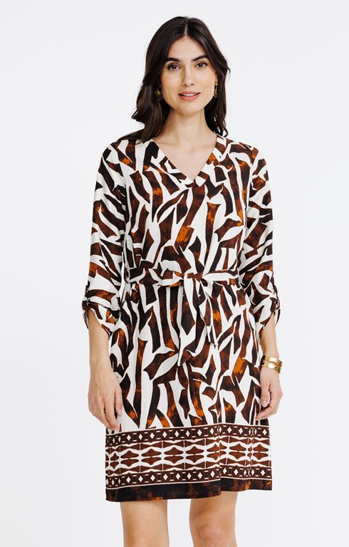 Robe ceinturée imprimée