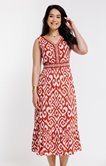 Robe imprimée avec détails de perles