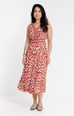 Robe imprimée avec détails de perles