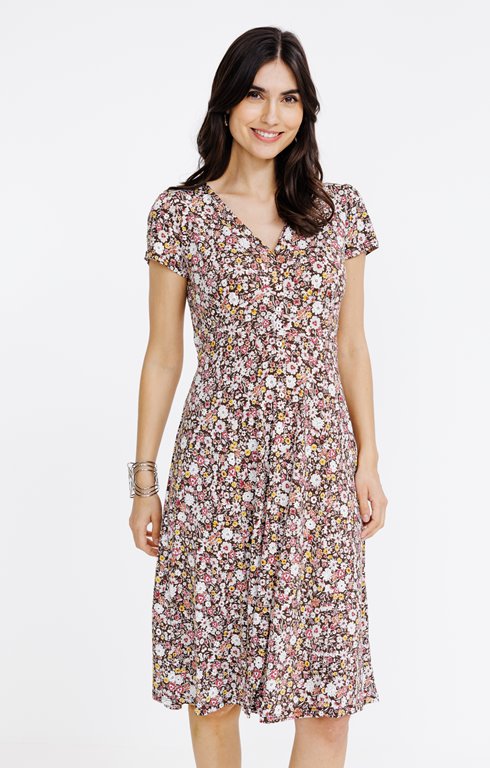 Robe patineuse en maille imprimée