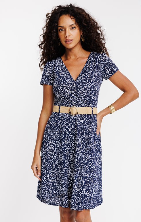 ROBE EN MAILLE EFFET PORTEFEUILLE 