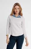 Pull 2 EN 1 col chemise imprimé