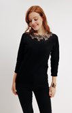 PULL MANCHES CHAUVE SOURIS AVEC BRODERIE