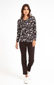 tee-shirt jacquard motif fleurs