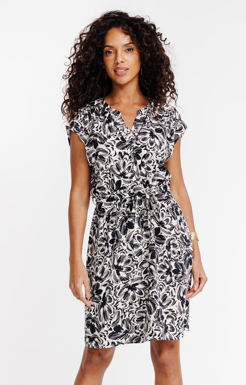 Robe ceinturée imprimée