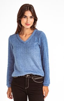 PULL MANCHES LONGUES COL V 