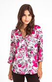 chemise col mao imprimé fleuri