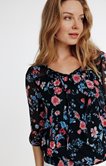 Blouse smockée imprimée 