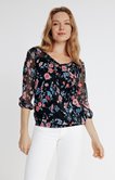 Blouse smockée imprimée 