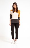 tee-shirt color block manche longue 