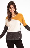 tee-shirt color block manche longue 