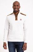 Polo col montant manches longues ecru