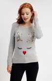 PULL DE NOËL MOTIF TÊTE DE CERF PLACÉ