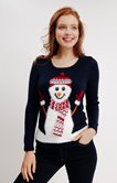 PULL DE NOËL COL ROND BONHOMME DE NEIGE 