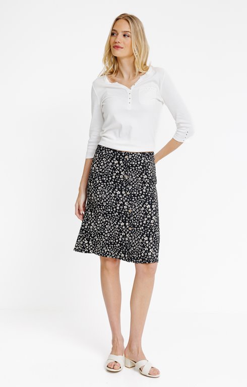 JUPE EN MAILLE IMPRIMEE