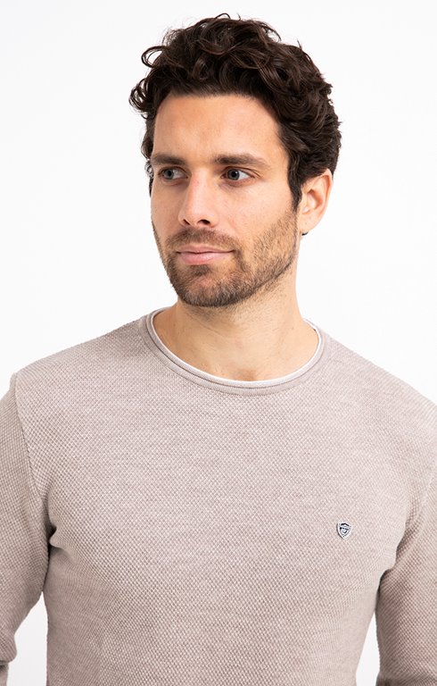 Pull Homme Col Rond Coupe Ajustée - Maille Légère, Manches Longues - Décontracté, Pour Automne Et Hiver