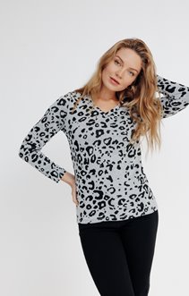 tee-shirt jacquard léopard bicolore