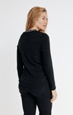 PULL 2 EN 1 COL FROUFROU ET BOUTON 