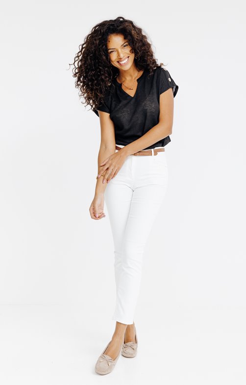 Pantalon détail zip et ceinture