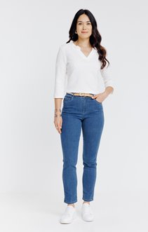 Pantacourt denim détail boutons