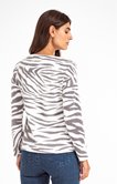 tee-shirt maille chaude imprimé zebre