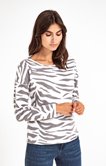 tee-shirt maille chaude imprimé zebre