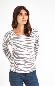 tee-shirt maille chaude imprimé zebre