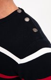 Pull rayé avec boutons épaule