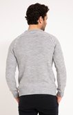 Pull uni gris col rond