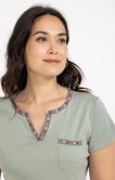 Tee-shirt uni col mao
