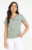 Tee-shirt uni col mao