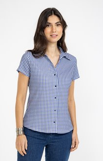 Tee-shirt vichy manches courtes